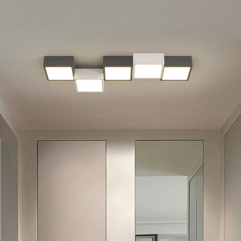 DecorBites™ Geometric Chandelier: Minimalist Modern Luxe Black White Bedroom Lamp