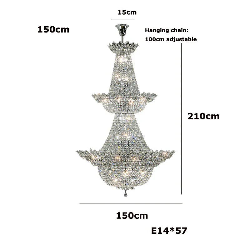 DecorBites™ K9 Crystal Chrome LED Chandelier for Trendy Living Room Lighting