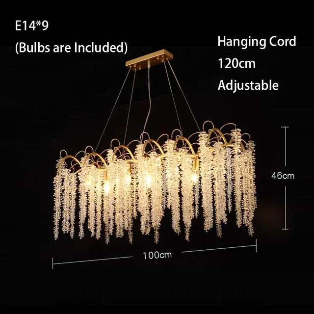 Gold Crystal Chandelier Oval120cm For Dining