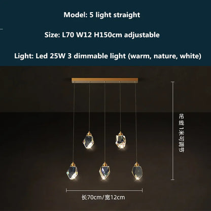 DecorBites™ Copper LED 3-Light Dimmable Crystal Chandelier