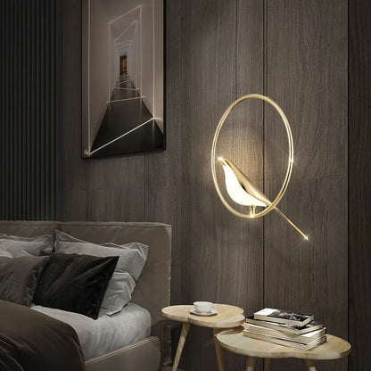 DecorBites™ Golden Bird LED Wall Lamp Rotatable Wall Sconce
