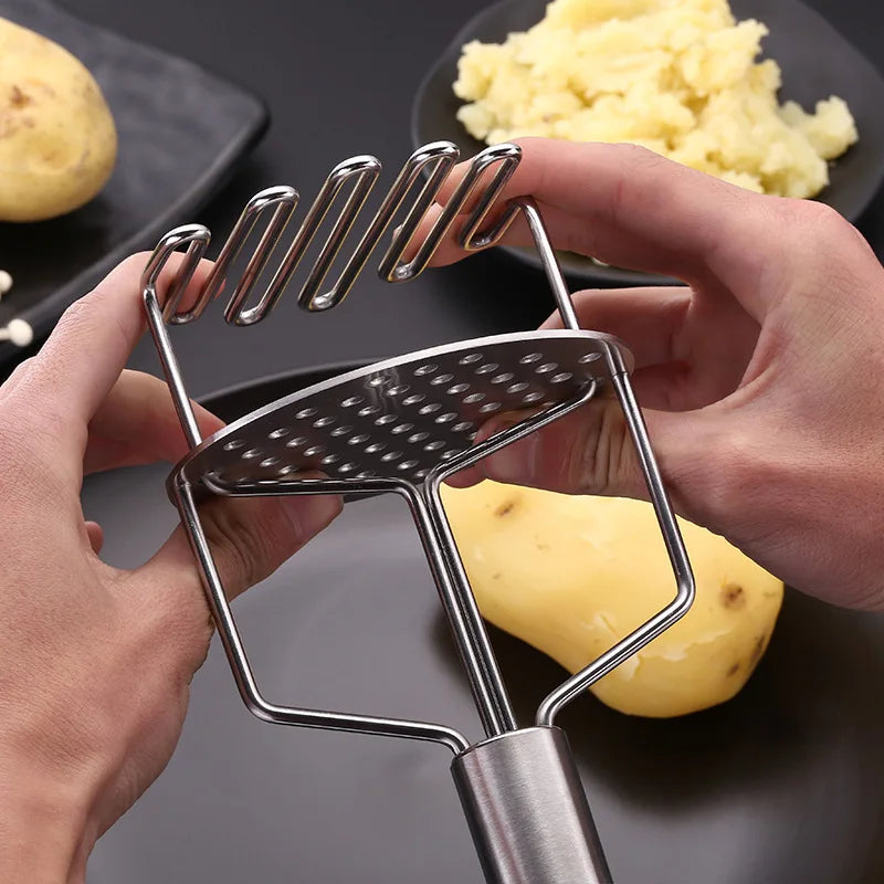 DecorBites™ Double-layer Stainless Steel Potato Masher & Food Crusher for Kitchen Vegetable Fruit