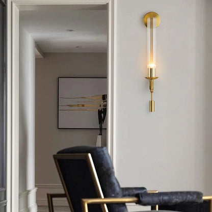 DecorBites™ Gold Glass Wall Lamp: Modern Nordic Sconce for Living Room, Bedroom, Porch, Dining Decor