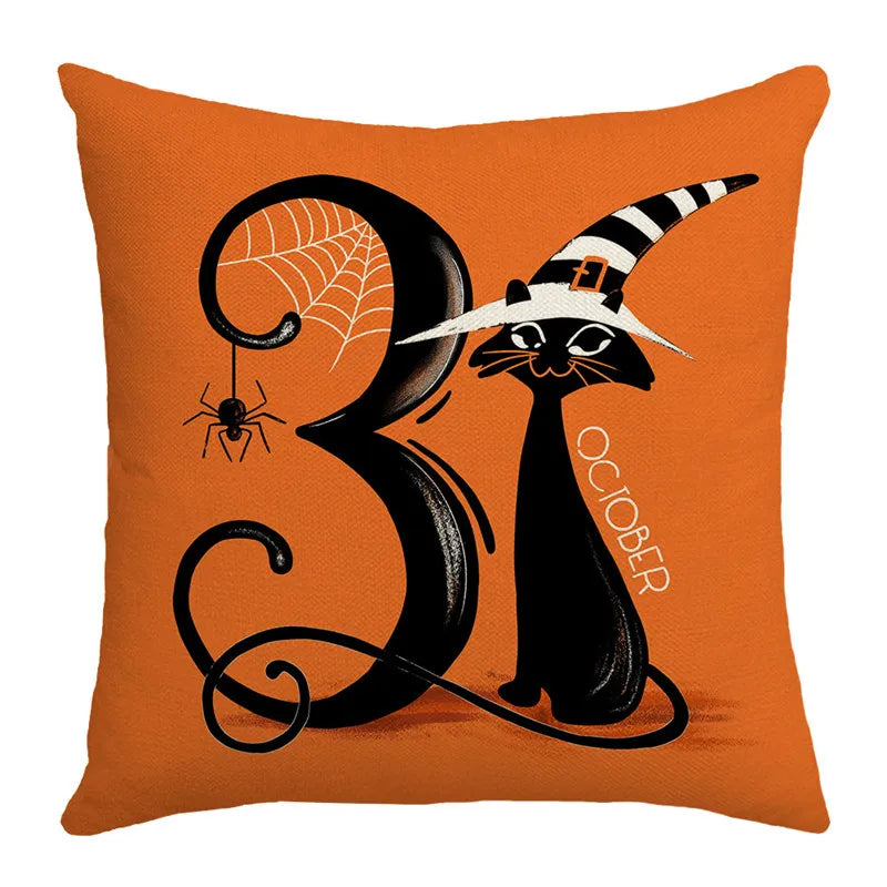 Pumpkin Witch Print Pillowcase