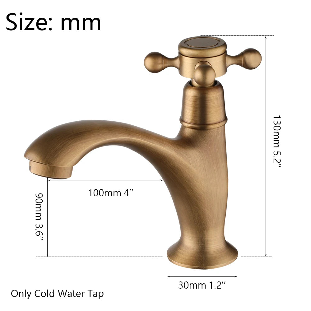 Torayvino Bathroom Faucet Basin Single Lever Faucet Deck Mounted Washbasin Torneira Bathtub Sink Only Cold Water Tap Nozzle