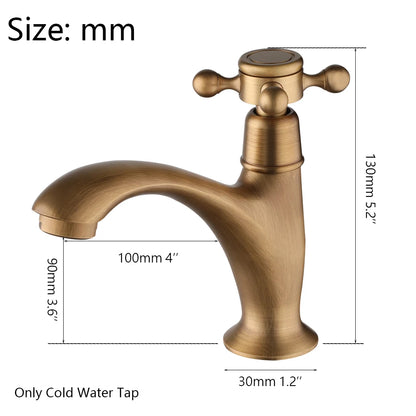 Torayvino Bathroom Faucet Basin Single Lever Faucet Deck Mounted Washbasin Torneira Bathtub Sink Only Cold Water Tap Nozzle