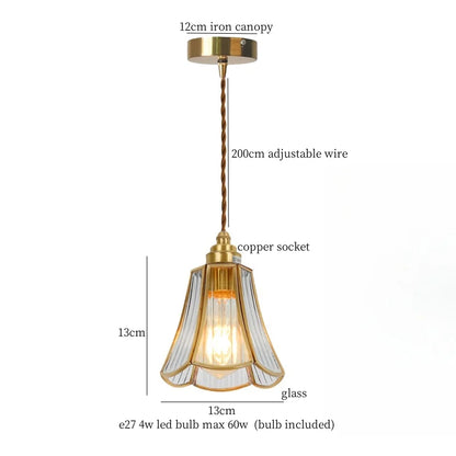 DecorBites™ Glass LED Hanging Lamp | Minimalist Copper Pendant Light