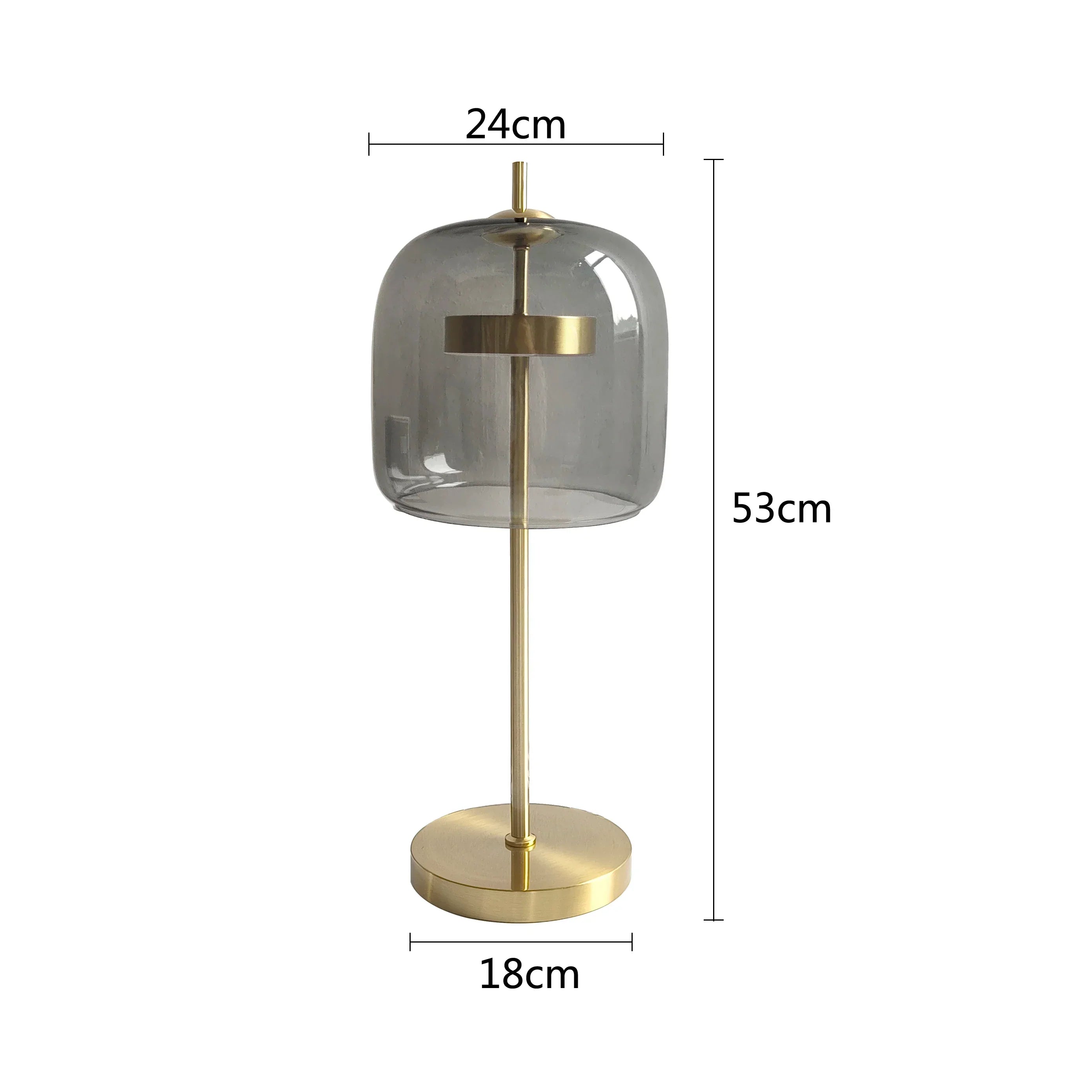 Gold Glass Desk Lamp Dia24cm For Workspace