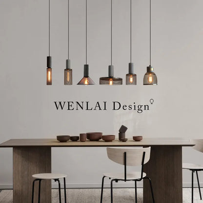 DecorBites™ Industrial Cement Metal Pendant Light for Home & Dining, LED Hanging Lamp