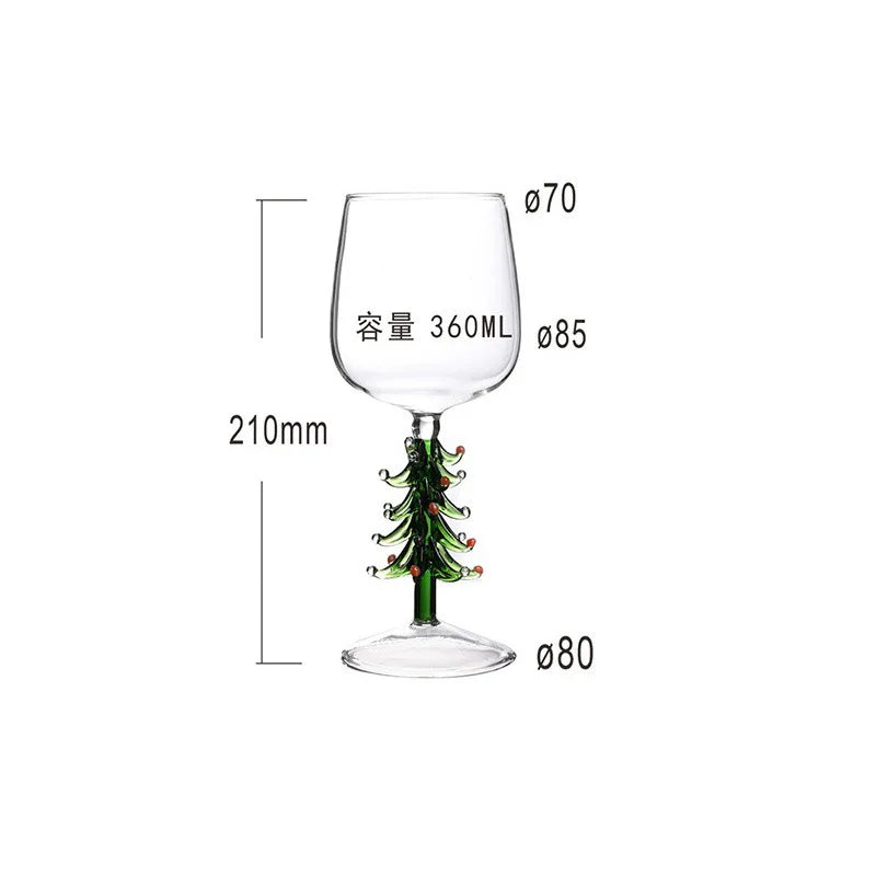 DecorBites™ 300ml 3D Christmas Tree Wine Glass Cup - Elegant Holiday Gift Drinking Glass