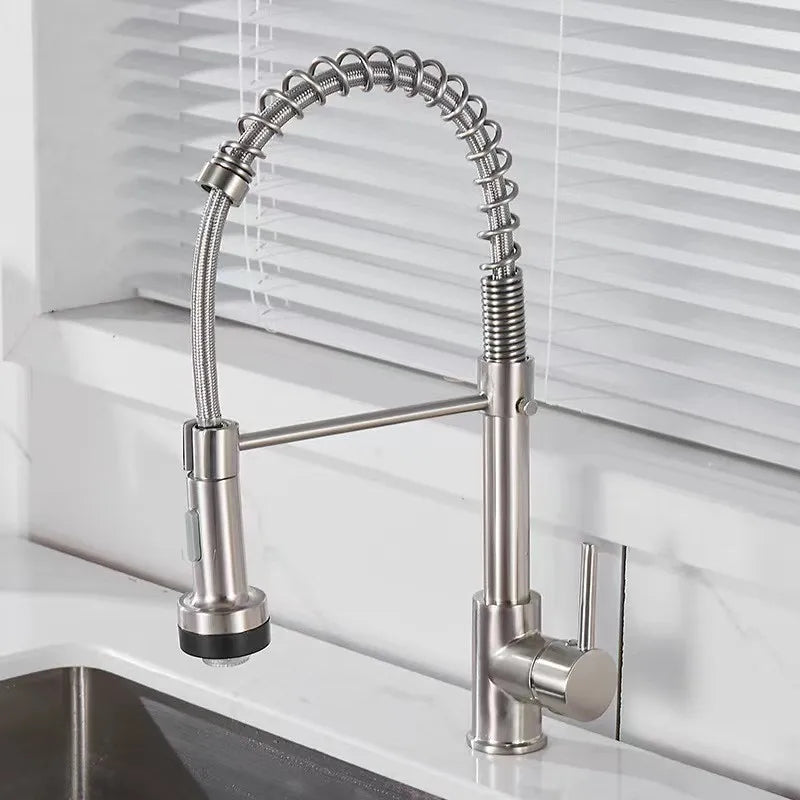 DecorBites™ Black & Gold Kitchen Faucet: Luxury Brass Pull Out Sink Mixer