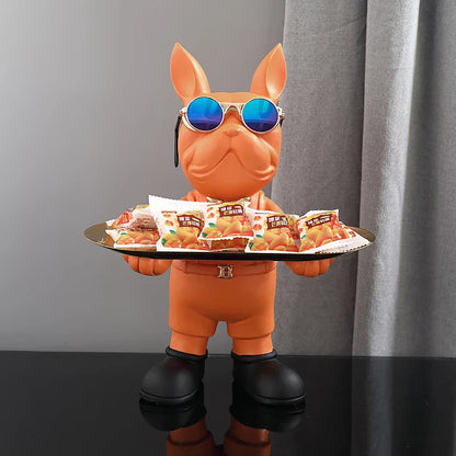 DecorBites™ French Bulldog Sculpture: Abstract Figurine & Key Holder Ornament