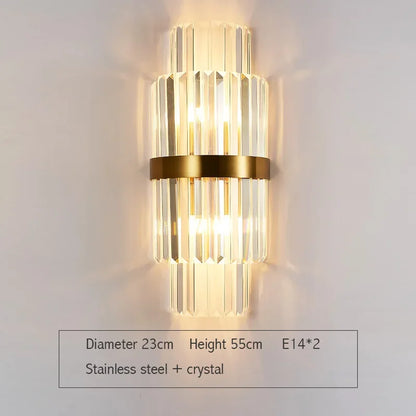DecorBites™ Gold Crystal LED Wall Lights for Bedroom Living Room Home Decoration