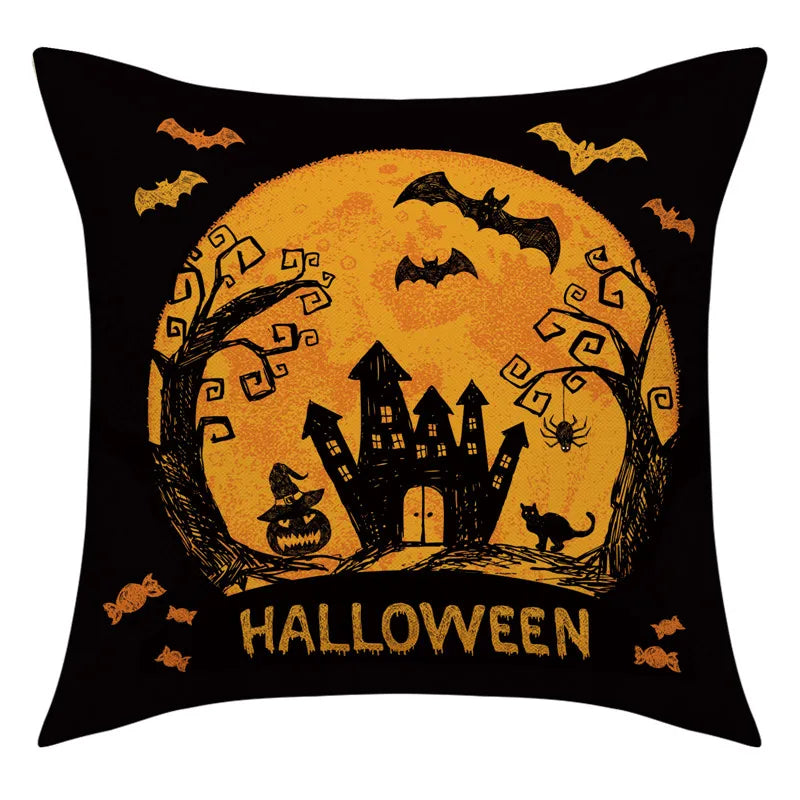 Pumpkin Witch Print Pillowcase