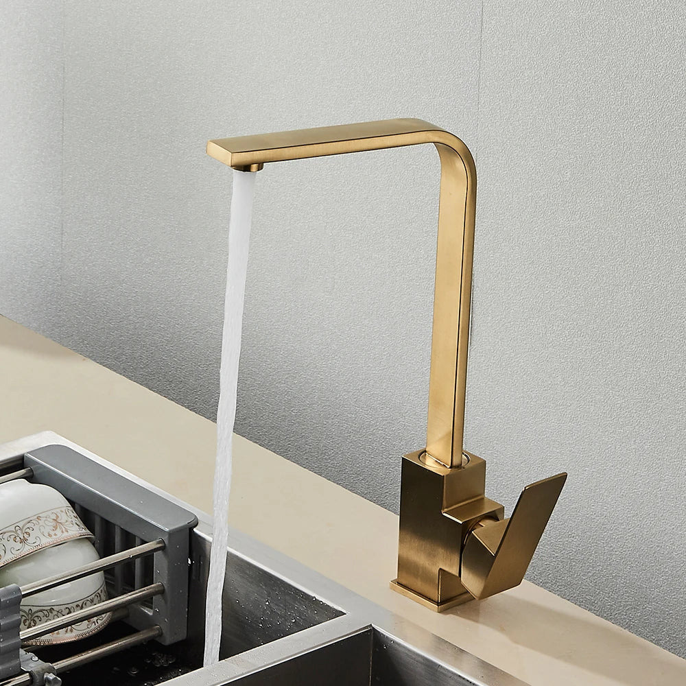 Gold Rotation Kitchen Faucet