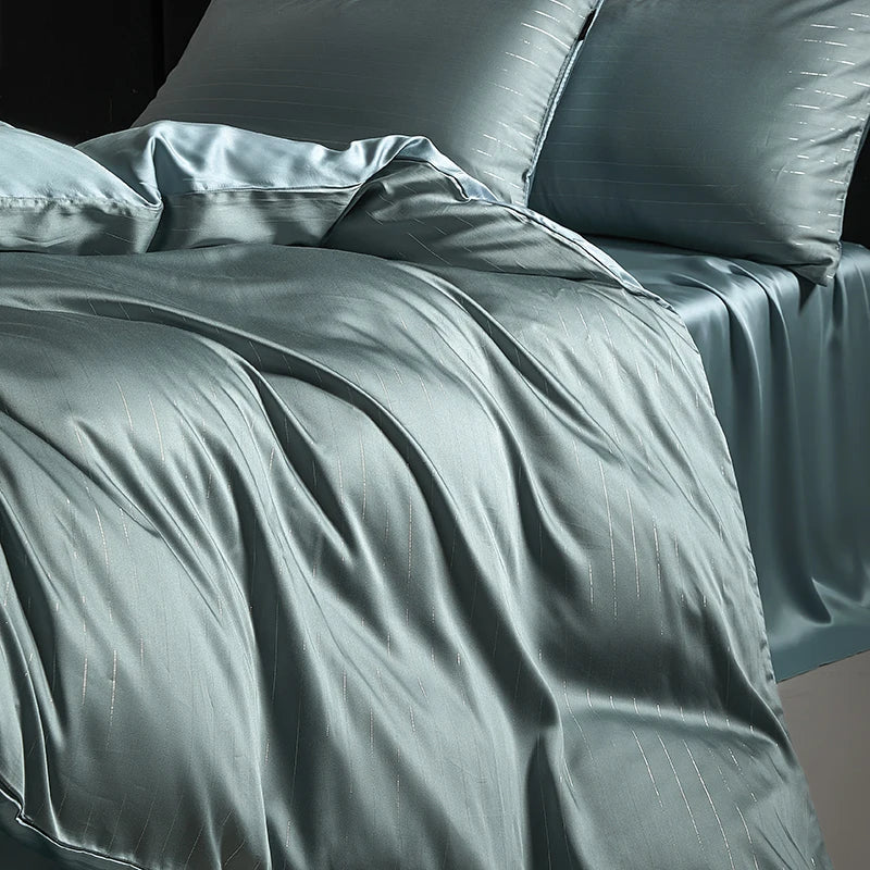 DecorBites™ Eucalyptus Fiber Dark Gray Bedding Set: Soft, Silky Duvet Cover, Bed Sheet, Pillowcases