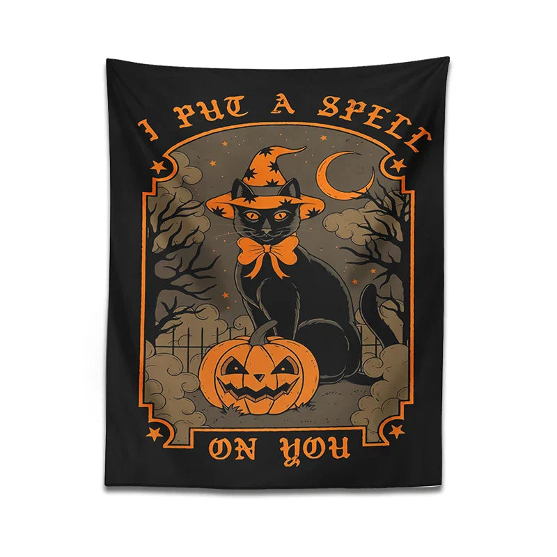 Halloween Cat Wall Tapestry