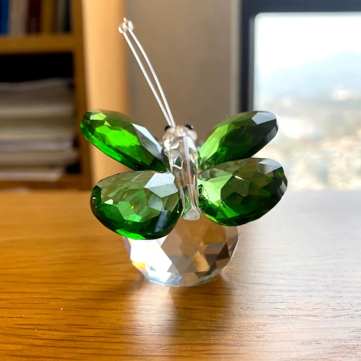 DecorBites™ Crystal Butterfly Figurine Glass Paperweight Sculpture Christmas Decor Gift
