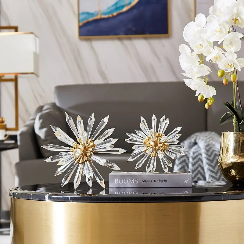 DecorBites™ Crystal Ball Acanthosphere Metal Handcrafted Flower Home Decoration