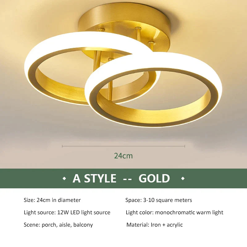 Modern LED Ceiling Lamp Gold Study Room