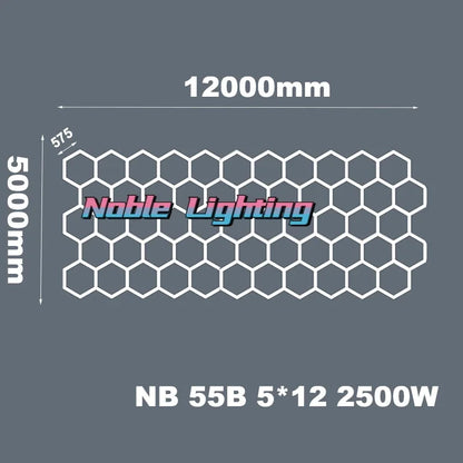 DecorBites™ Hexagon Ceiling Light 6500K for Car Wash Beauty Garage Wall with Honeycomb Design