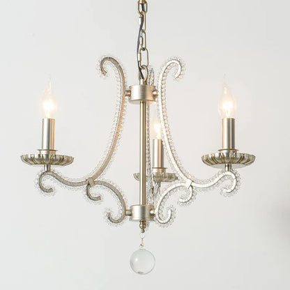 DecorBites™ Crystal LED Chandelier: French Living Room Retro E14 Pendant Light for Home Decor