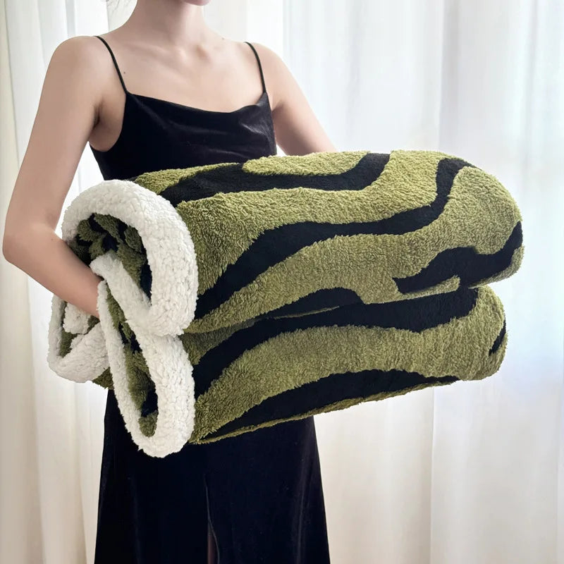 DecorBites™ Leopard Print Double Layered Wool Blanket-Irresistibly Soft & Warm