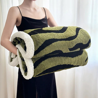 DecorBites™ Leopard Print Double Layered Wool Blanket-Irresistibly Soft & Warm