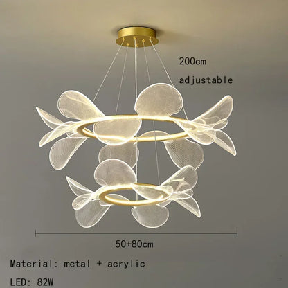 DecorBites™ LED Flower Chandelier: Luxury Acrylic Pendant for Modern Living, Bedroom & Kitchen