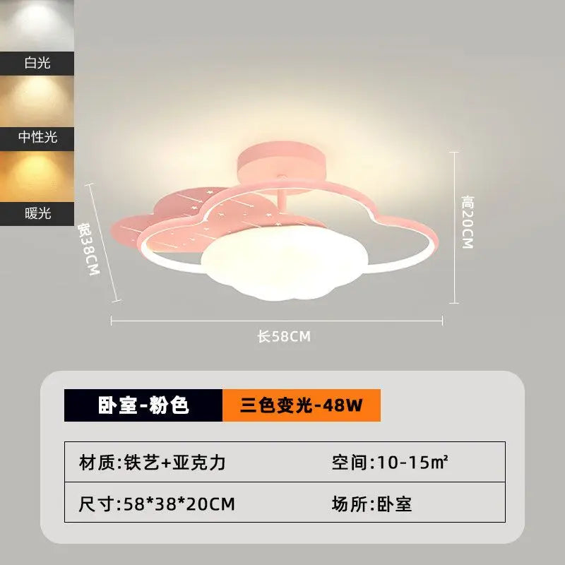 DecorBites™ Cream Clouds Rainbow Ceiling Lamp for Children's Bedroom
