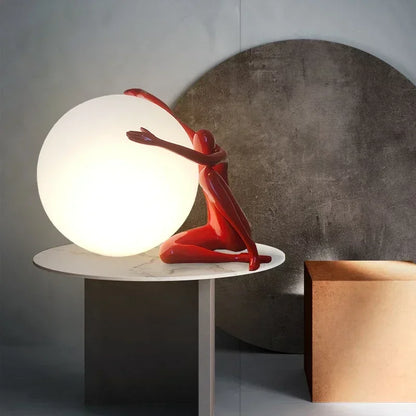 DecorBites™ Humanoid Sculpture LED Table Lamp for Bedroom & Living Room