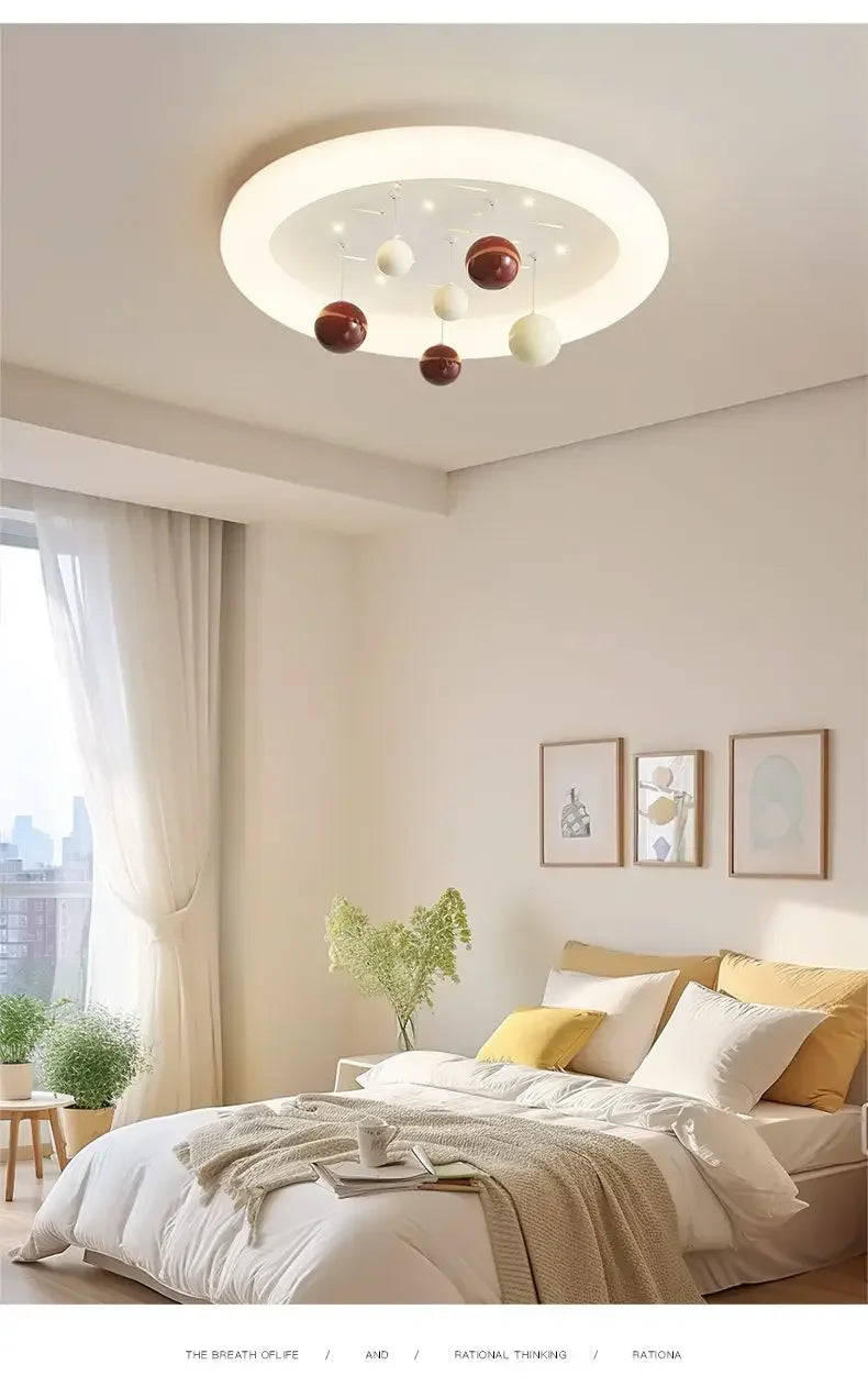 DecorBites™ Kids Cloud Chandelier Light for Children's Room, Full Spectrum, Boys & Girls, Cream Style