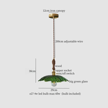 DecorBites™ Copper Wood Glass LED Pendant Lamp - French Minimalist Design for Home Decor