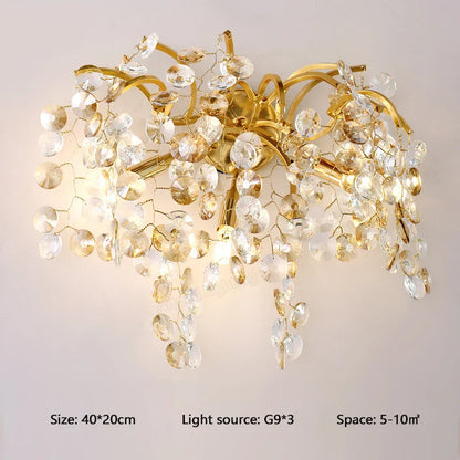 DecorBites™ Crystal LED Wall Light Sconces for Living Room Bedroom, Modern Interior Wall Lamp