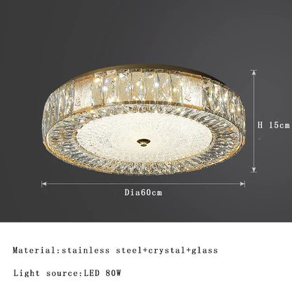 DecorBites™ Crystal Glass Ceiling Light for Bedroom & Living Room, Low Ceiling Chandelier