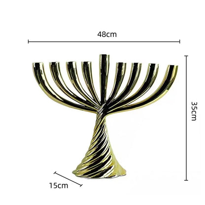DecorBites™ Gold Geometric Twist Candle Holder Set for Stylish Home Decor