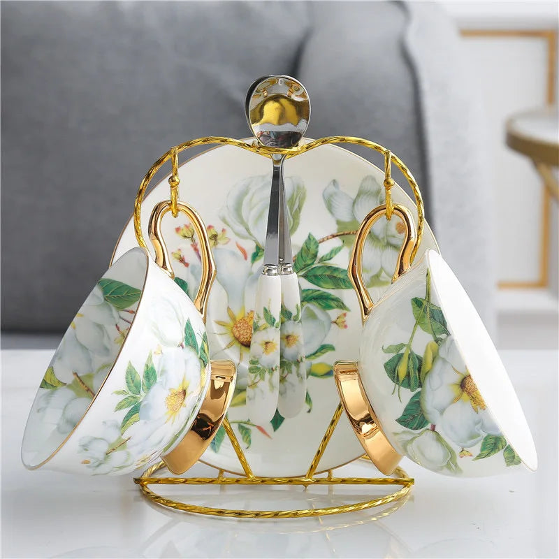 Green Floral Ceramic Set