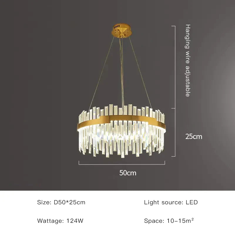 Gold Crystal Circular 80cm Chandelier