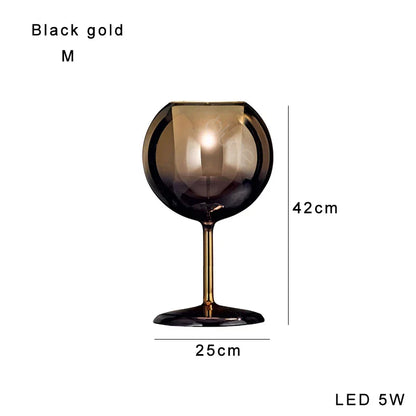 DecorBites™ Gold Chrome Glass Table Decor Lamp for Luxury Living Room, Villa, Store, Cafe