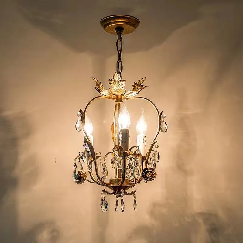 DecorBites™ Iron Crystal Chandelier for Corridor, Bedroom, Restaurant, Bar, Locker Room