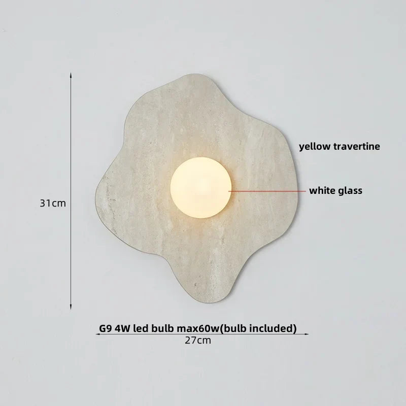 DecorBites™ Green Marble Stone LED Wall Sconce Lighting for Bedroom and Hallway