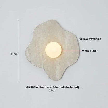 DecorBites™ Green Marble Stone LED Wall Sconce Lighting for Bedroom and Hallway
