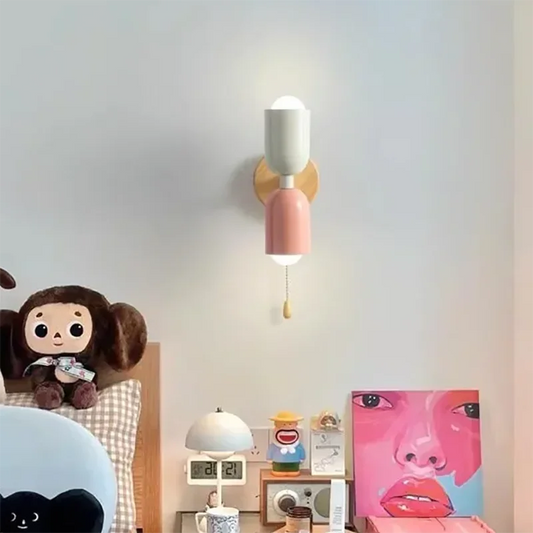 DecorBites™ Cream Zipper Wooden Wall Lamp: Minimalist Nordic Design for Bedroom, Living Room Illumination