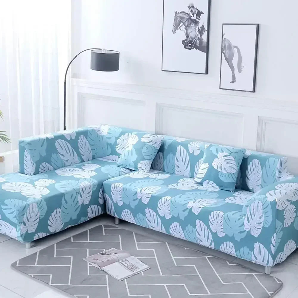 DecorBites™ Geometric Stretch Sofa Cover Slipcover | Couch Protector | L Shape Sofa Cover