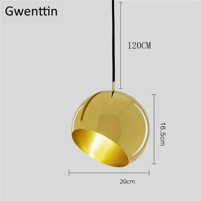 Gold Ball Pendant Light Nordic Modern Style