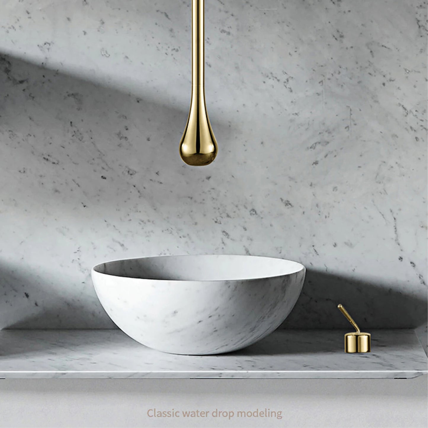Luxury brushed Gold bathroom Ceiling faucet