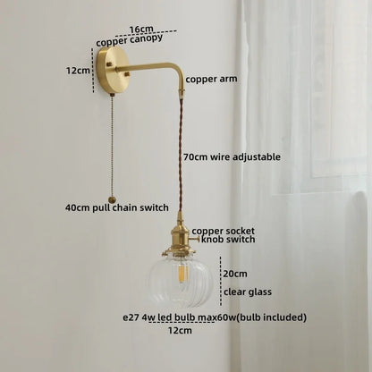 DecorBites™ Gray Glass LED Wall Sconce Lamp for Home Decor, Bedroom, Living Room - Nordic Design