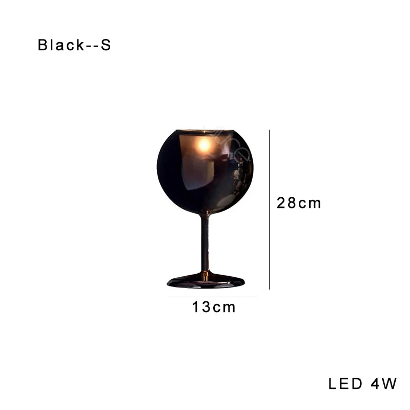 Gold Chrome Glass Table Lamp