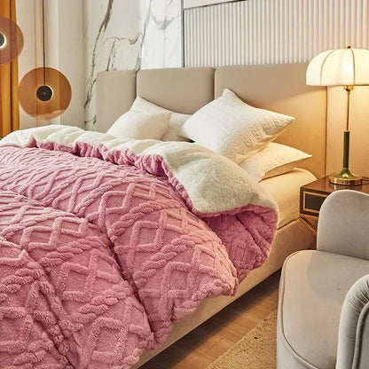 DecorBites™ Cozy Cashmere Blanket Duvet Cover - Soft Warm Fleece Quilt Cover for Beds