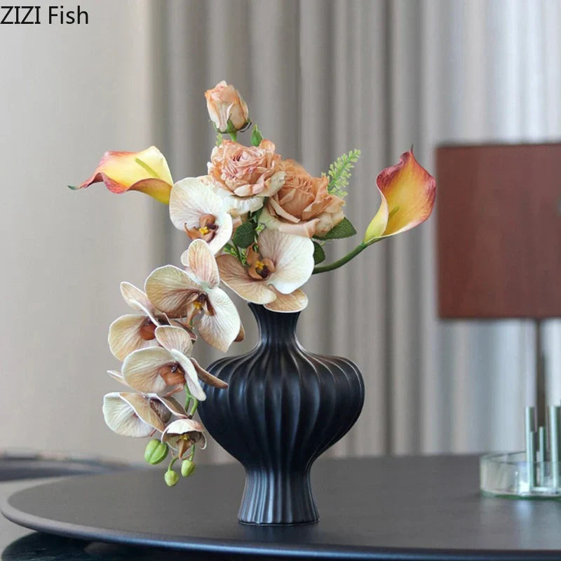 DecorBites™ Heart Ceramic Vase for Table Flowers Arrangement and Room Aesthetic Decor